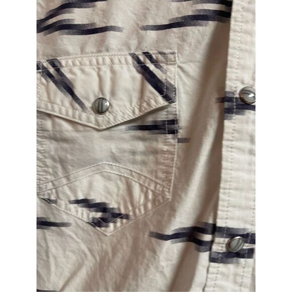 Cody James Men's White Blue Regular Pearl Snap Ikat Button Down Shirt Size XL - Picture 11 of 15
